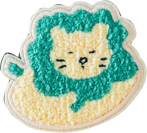 Magsafe対応スマホグリップ 刺繍タイプ ライオン(ジャンプ)