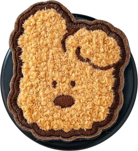 Magsafe対応スマホグリップ 刺繍タイプ クマ(かお)